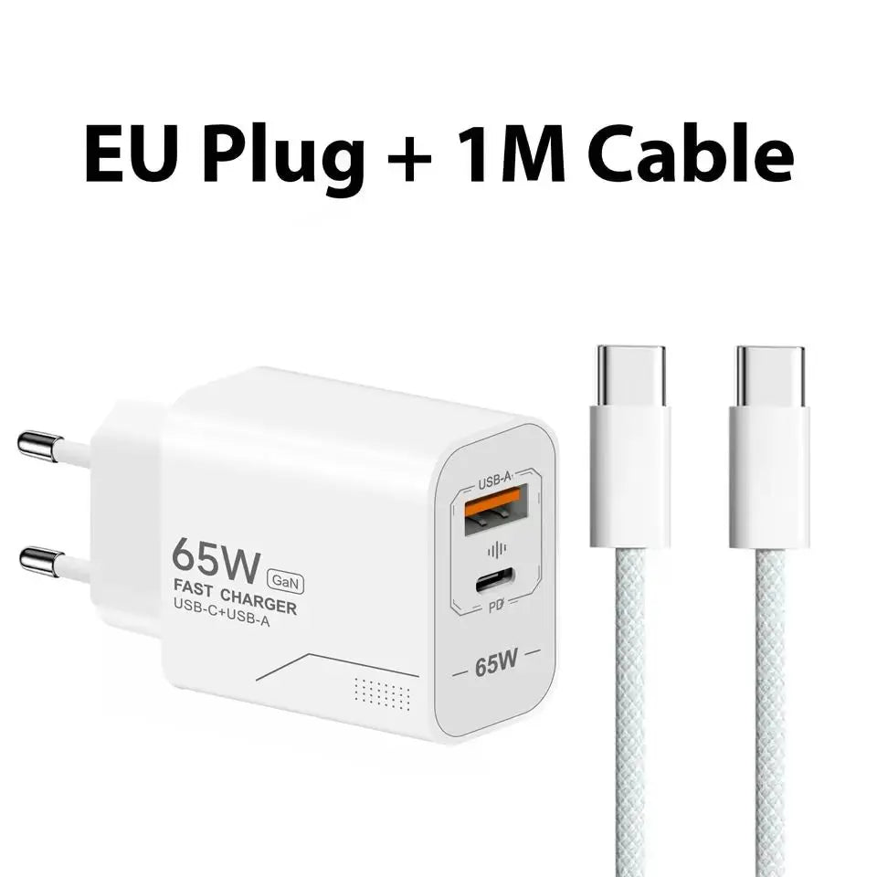 Fast Charging Phone Charger Power Adapter For iPhone Samsung Xiaomi Type C US/EU Plug Wall Charger