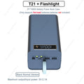 T21 Battery Storage Box 21*18650 with Flashlight Power Bank Case Battery Holder Box Dual USB 18650 Battery DIY Shell Storage