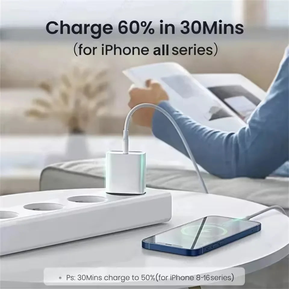PD 40W Fast Charger For iPhone 17 16 15 14 11 12 13 Pro Max For iPad Fast Charging USB C Cable Type C Data Line Phone Charger