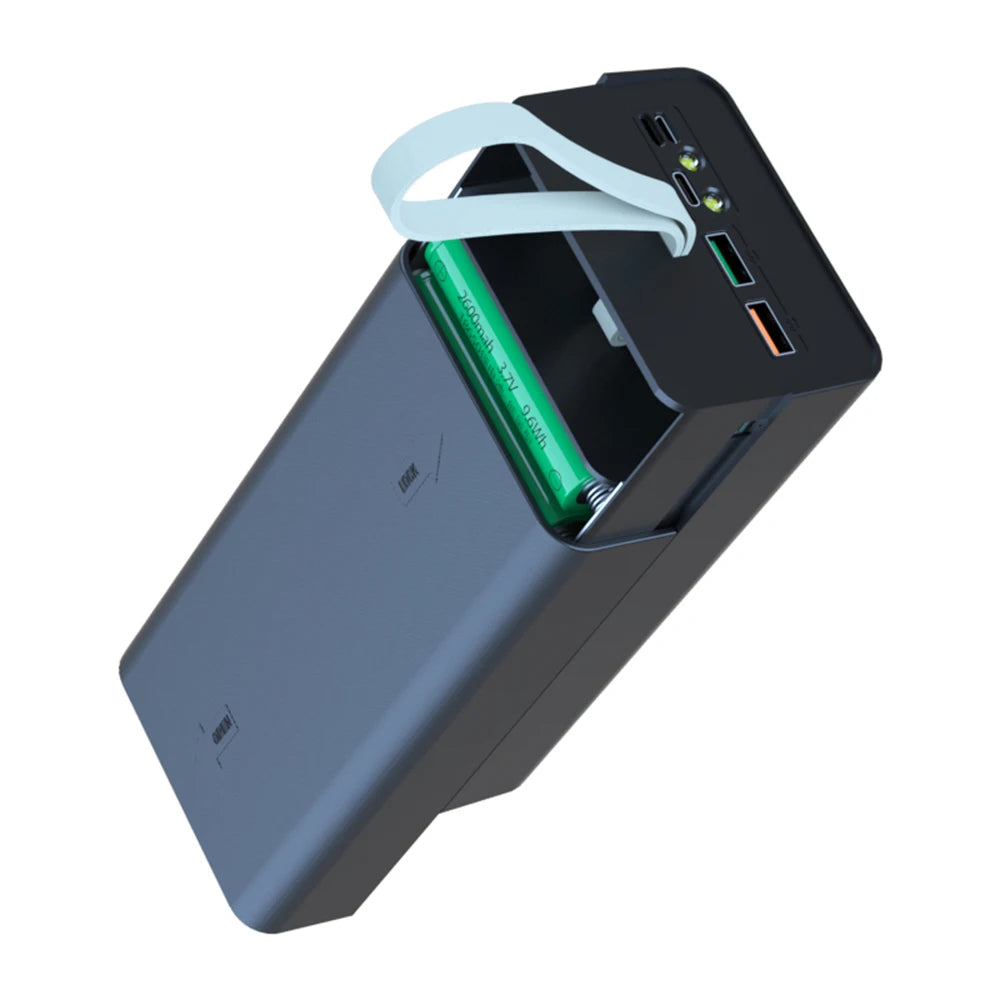 T21 Battery Storage Box 21*18650 with Flashlight Power Bank Case Battery Holder Box Dual USB 18650 Battery DIY Shell Storage