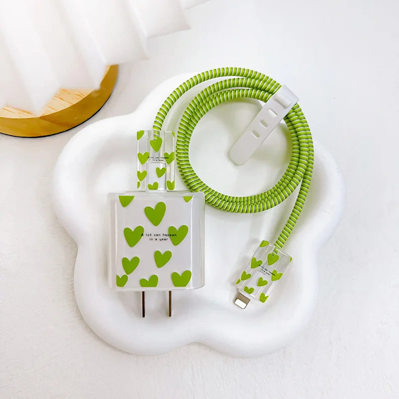 18W/20W US Charger Protection Cover For iphone Cute USB Cable Winder Protector Shell Case For Apple 12 13 11 Promax 14 Plus
