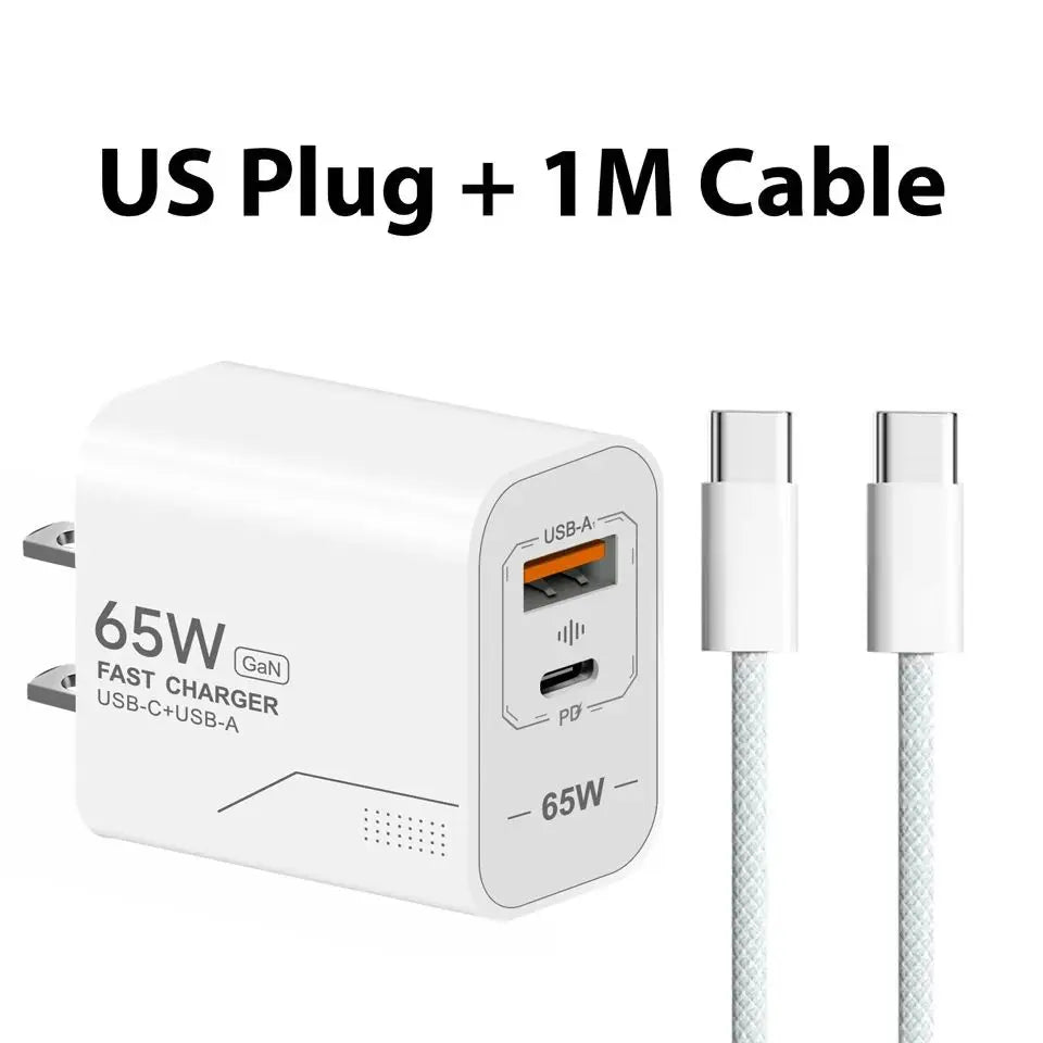 Fast Charging Phone Charger Power Adapter For iPhone Samsung Xiaomi Type C US/EU Plug Wall Charger