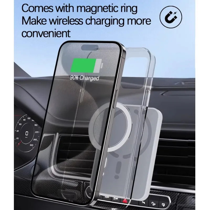 Magnetic Wireless Car Charger Air Outlet Phone Holder for iPhone 17 16 15 14 13 12 Pro Max Fast Wireless Car Charging Station