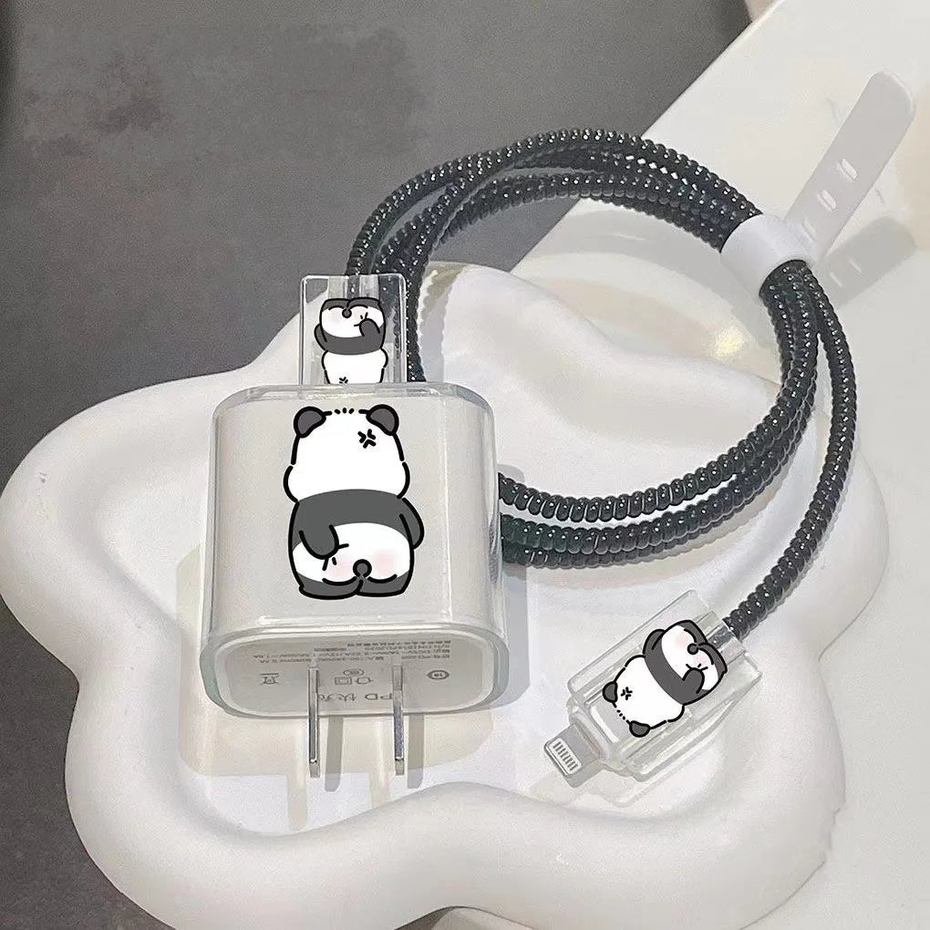 18W/20W US Charger Protection Cover For iphone Cute USB Cable Winder Protector Shell Case For Apple 12 13 11 Promax 14 Plus
