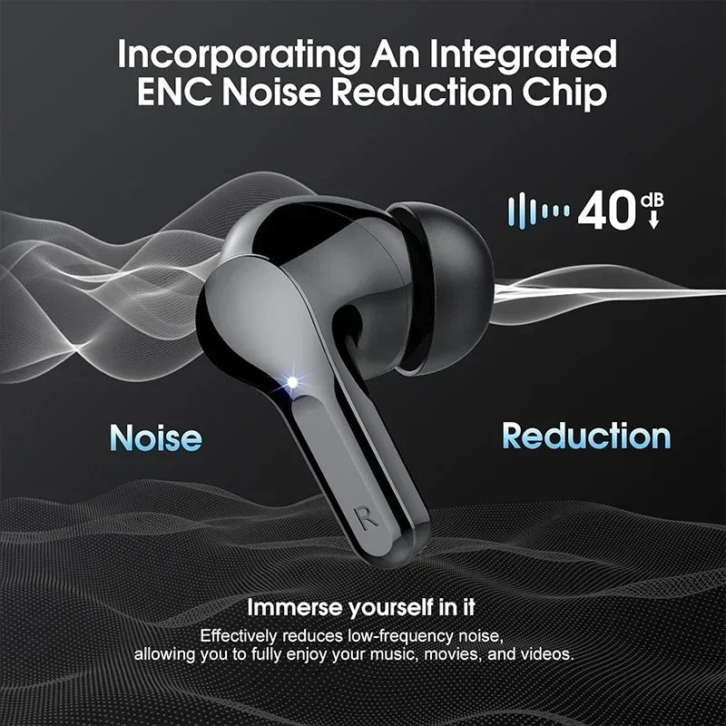 Wireless Earphone HiFi Stereo Earbuds with LED Display 48H Play Time ENC Noise Cancelling Ear Buds Waterproof Headphones