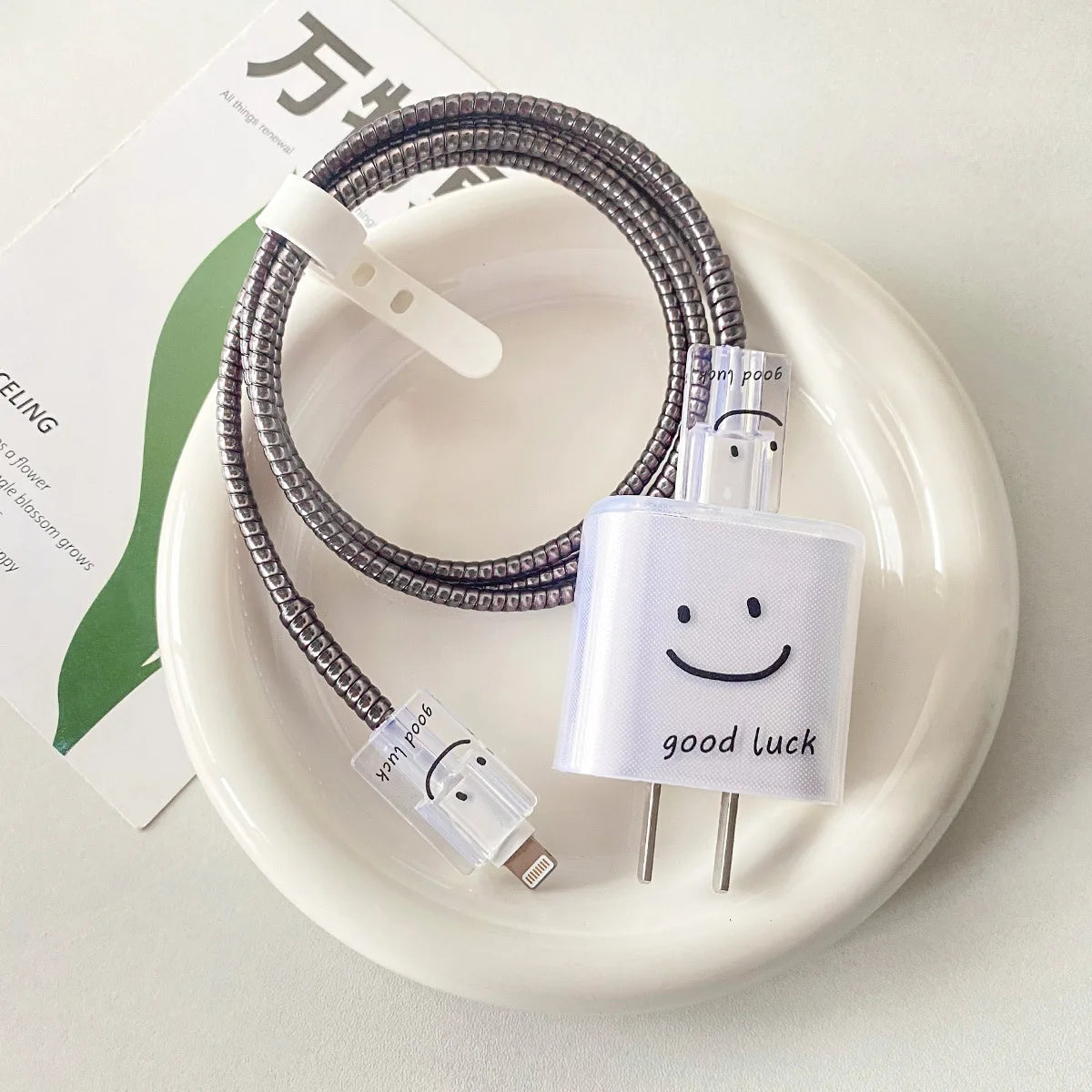18W/20W US Charger Protection Cover For iphone Cute USB Cable Winder Protector Shell Case For Apple 12 13 11 Promax 14 Plus